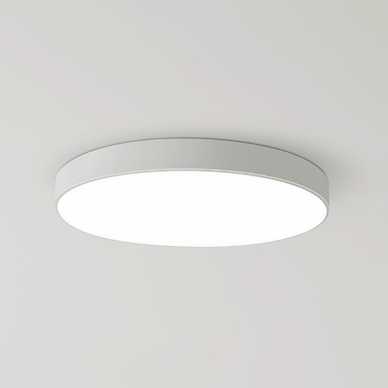 Plafonnier LED circulaire blanc en fer forgé de simplicité moderne avec abat-jour en acrylique