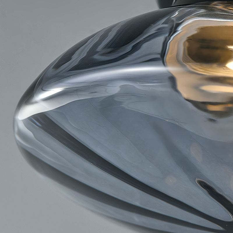 Plafonnier semi-encastré moderne, éclairage de plafond simple en verre pour balcon