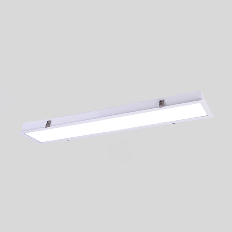 Plafonnier LED de forme rectangulaire en aluminium moderne, 1 lumière, montage encastré pour allée