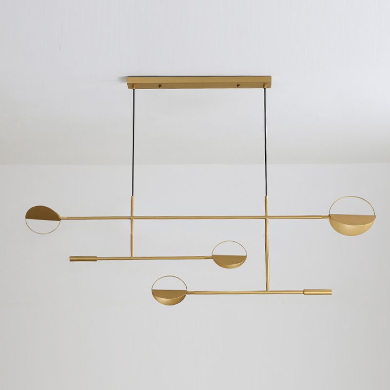 4-Light Golden/Black Island Lighting Modern Unique LED Ceiling Light for Dining Room