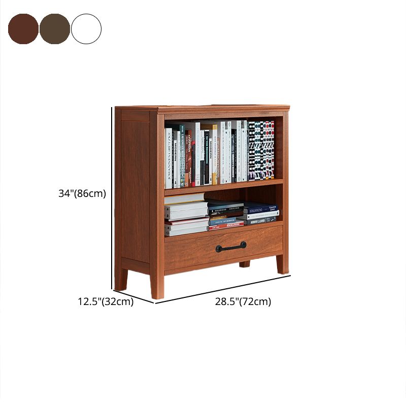 Scandinavian Rubber Wood Standard Bookshelf Closed Back Vertical Bookshelf