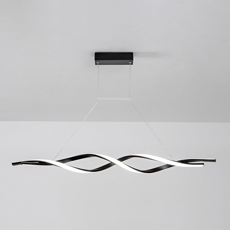 Modern Linear Chandelier Lights LED Island Pendant Lighting for Living Room Dining Room