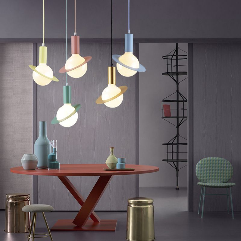 Metal Planet Pendant Ceiling Light Nordic Style Hanging Ceiling Light for Dinning Room