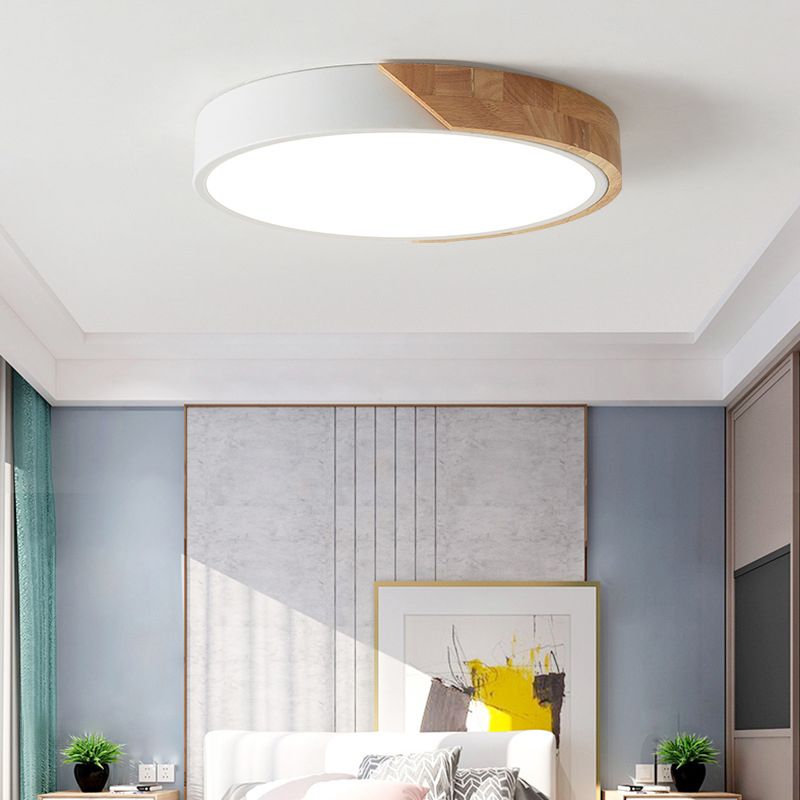 Abat-jour rond simple lumière encastré nordique macaron encastré plafonnier luminaire