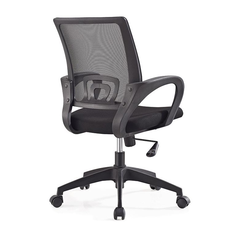 Middle Back Office Chair Fixed Arm Office Chair with Gauze Sponge Cushion