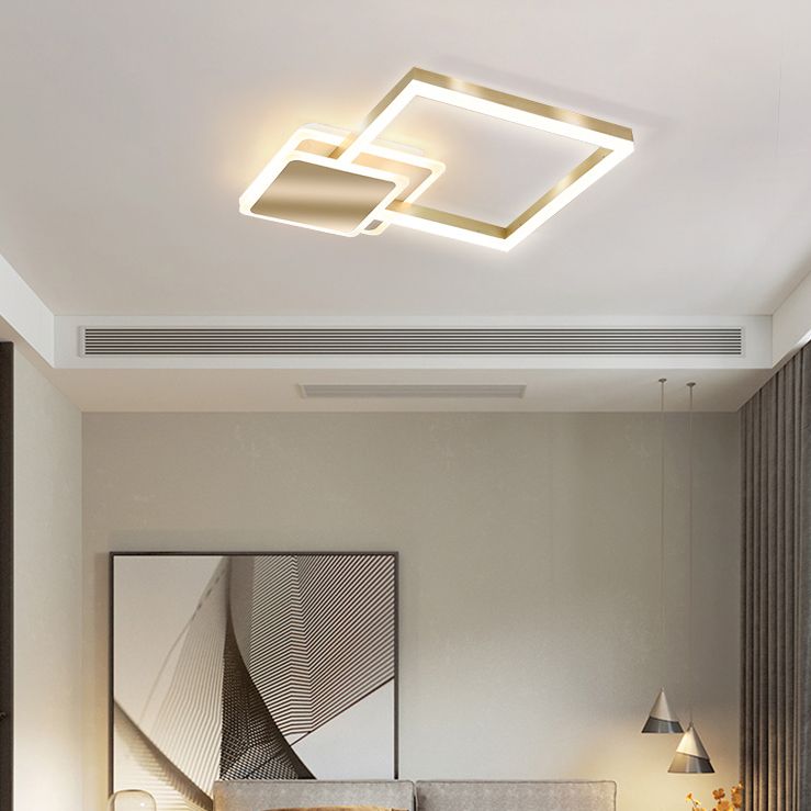 Gold Simplicity Lighting Fixture LED Flush Mounted Ceiling Lights with Acrylic Shade