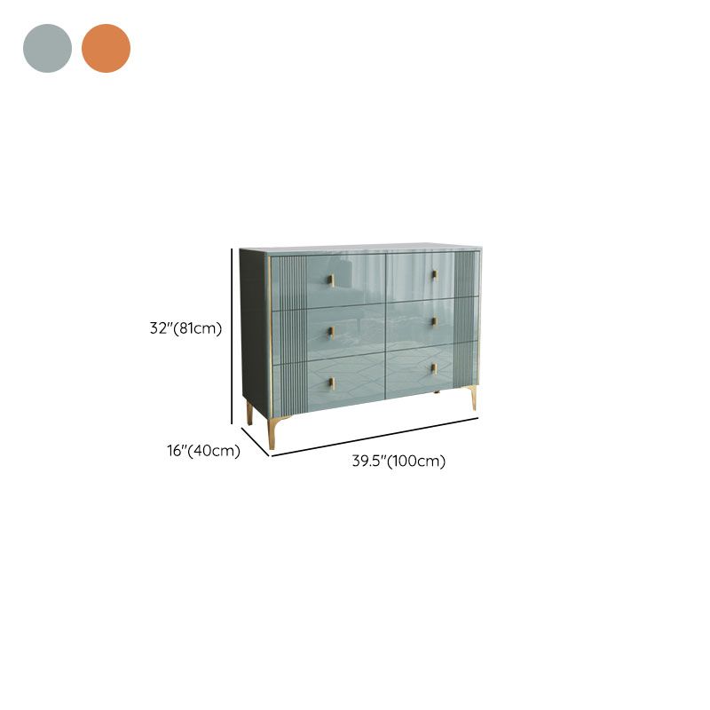Vertical Glam Stone Storage Chest Bedroom Chest with Metal Legs