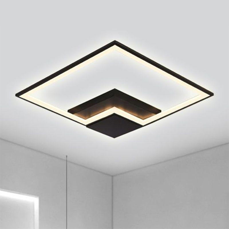Negro/Blanco/Blanco/Negro y Blanco Antorcha Cuadrada de Antorcha Simplicidad 16 "/19,5" /23,5 " Lámpara de Chorro Acrílico LED de ancho en la luz cálida/blanca