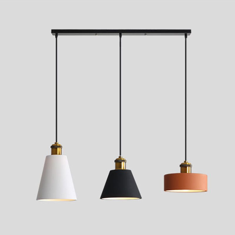 Modern Pendant Lamp Geometric Pendant Light Metal Hanging Light in Multi Color