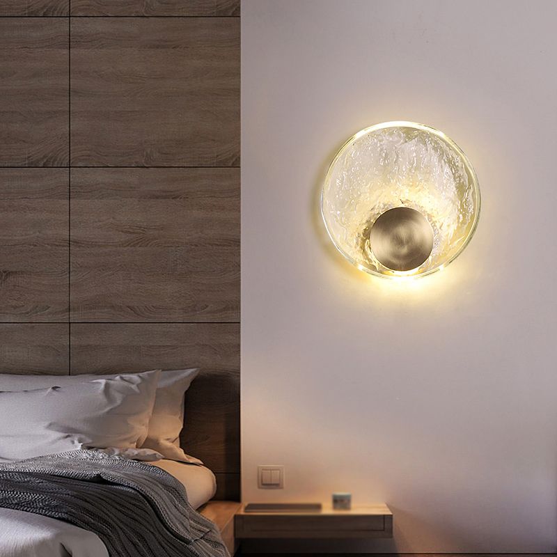 Modernism Single Golden Wall Mounted Sconce Circle LED Wall Light