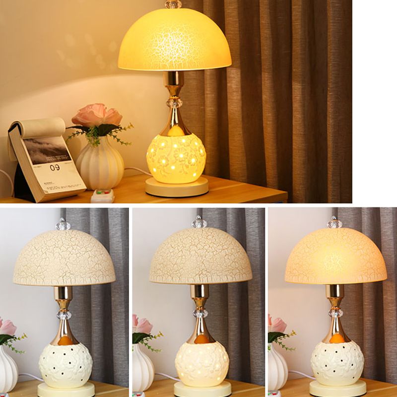 1 Light Dome Night Table Lamps Modern Style Glass Table Lamp