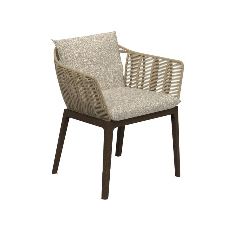 Boho Style Dining Set Stone Rectangular 1/7 Pieces Dining Set with Wood Base