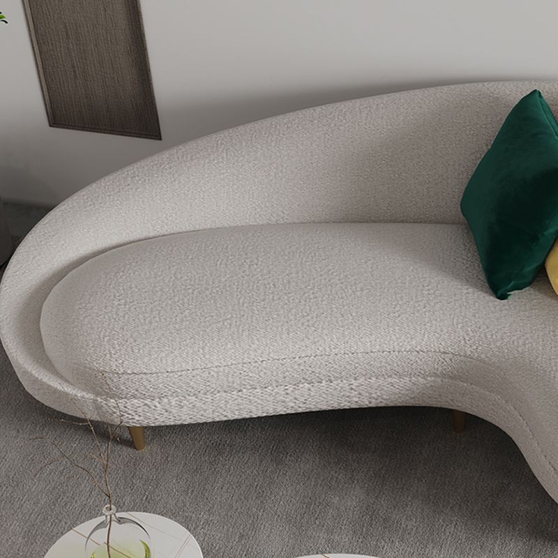 Fabric Curved Sofa Contemporary Sloped Arm Sofa with Four Pillows
