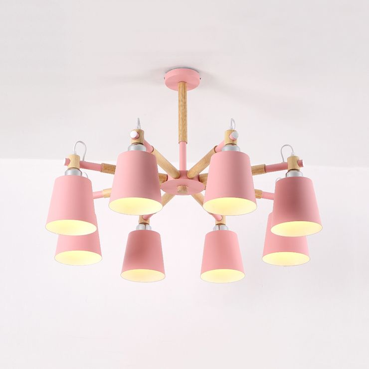 Hölzerne Kegelform Pendelleuchte Leuchte Einfacher Deckenleuchter im Wohnzimmer