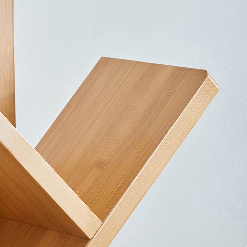 Etagere Contemporary Bamboo Bookcase Open Back Bookshelf for Office