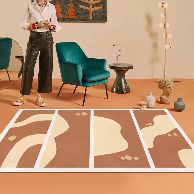 Postmoderner Blockteppich Polyester Innenteppich Waschbar Teppich für Wohnzimmerdekoration