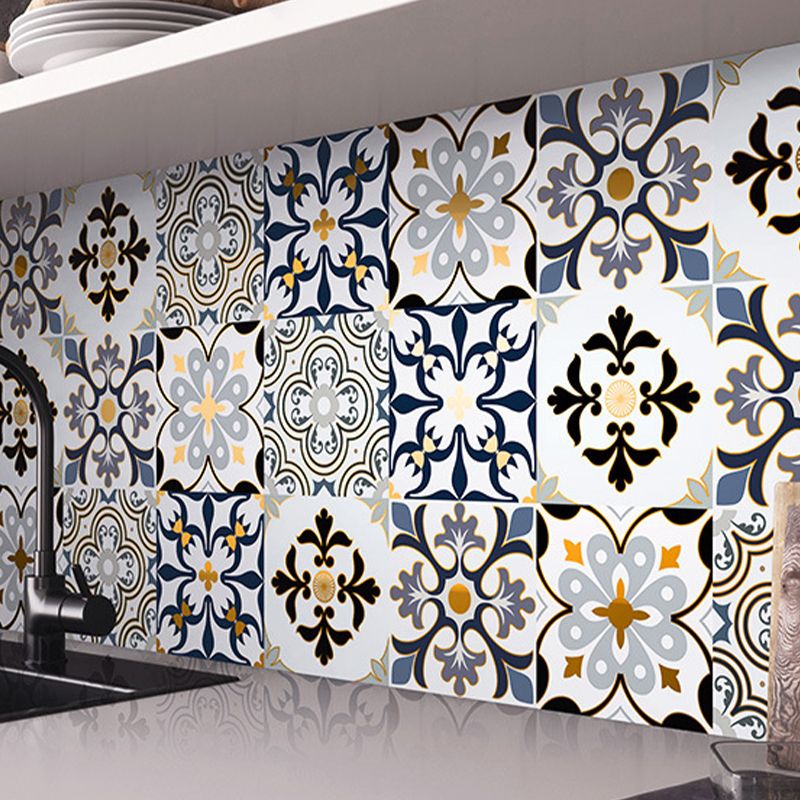 PVC Square Peel & Stick Mosaic Tile Multi-Color Kitchen and Bathroom Single Tile