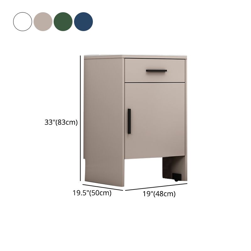 Modern Stone Top Accent Cabinet with Drawer Storage Cabinet 18.9" Long