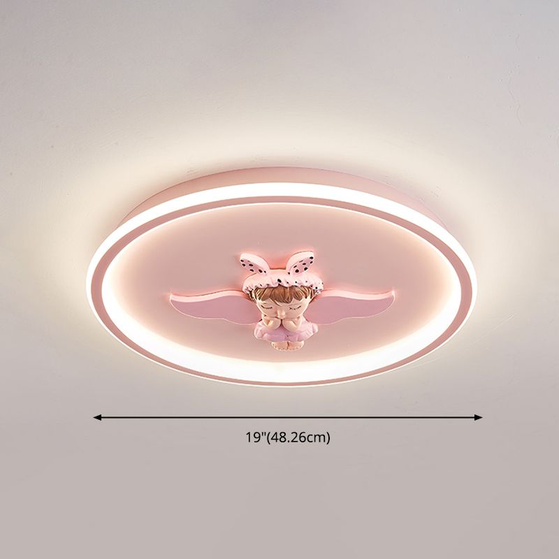 Circle Metal Flush Mount Modern Bedroom LED Ceiling Light Fixture with 1 Light