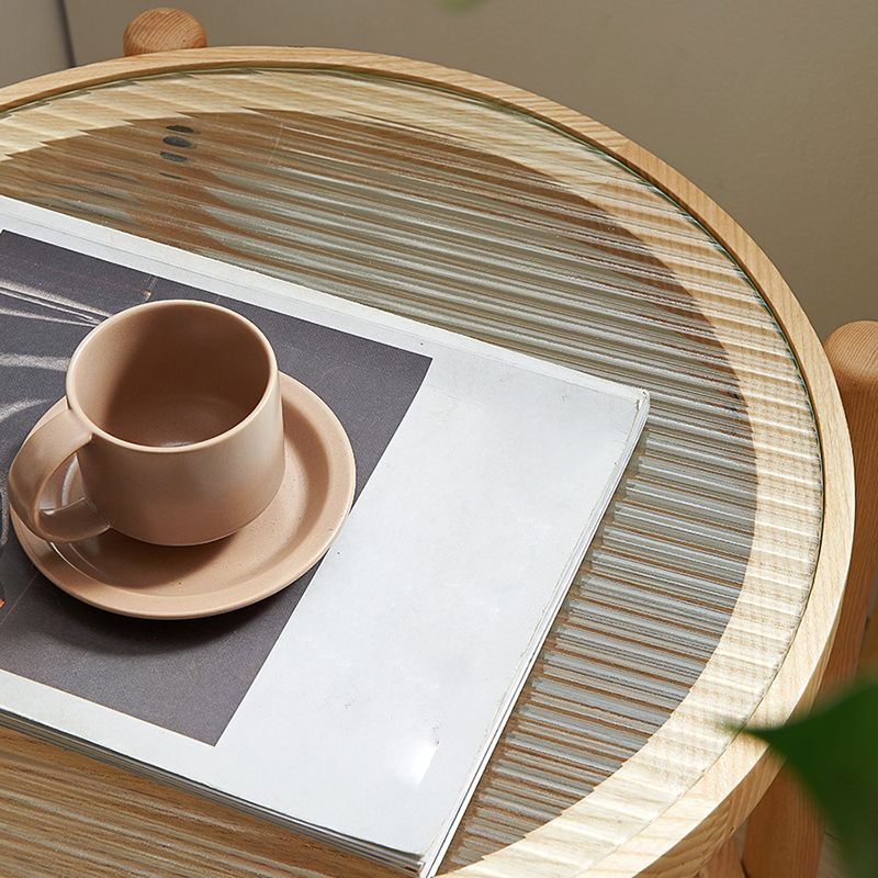 4 Legs Tropical Glass Coffee Table No Distressing Bunching Tables with Shelf