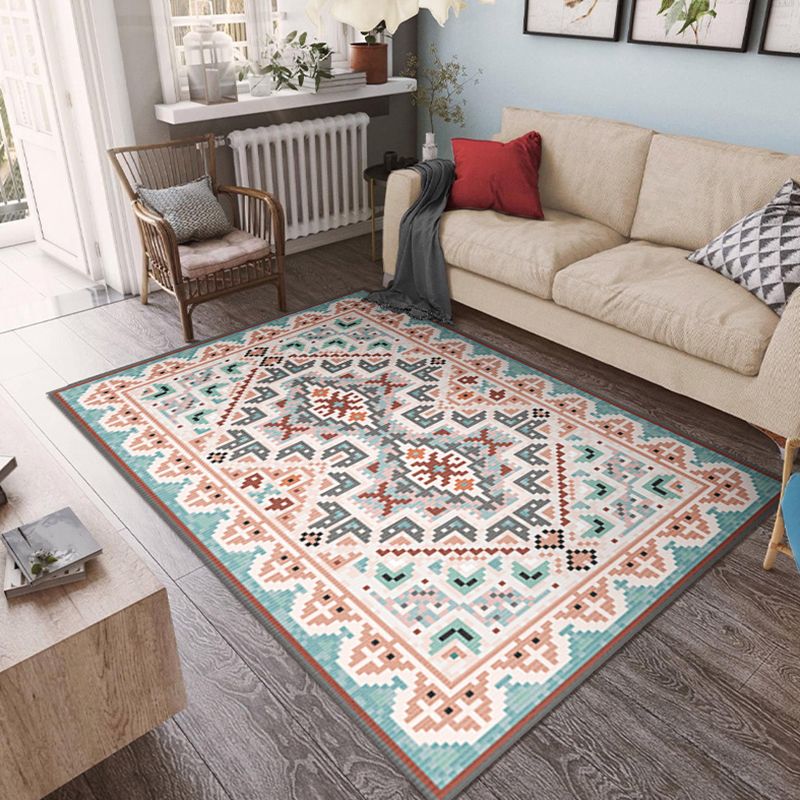 Marokkaans vintage bedrukt tapijt, polyester binnentapijt, antisliptapijt voor woonkamer en slaapkamer