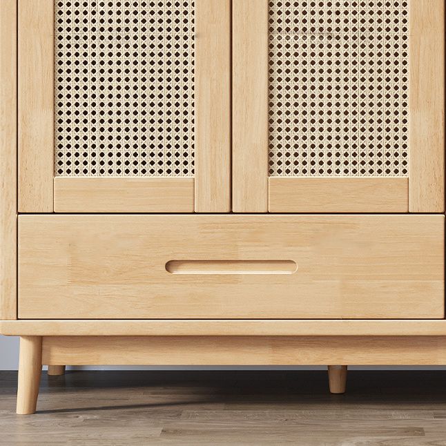 Contemporary Rubberwood Storage Cabinet Matte Finish Cabinet for Home