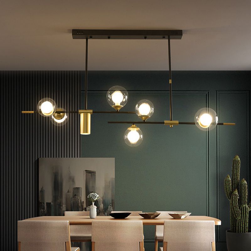7-Light Modern Kitchen Island Lighting Metal Ceiling Light for Dining Room