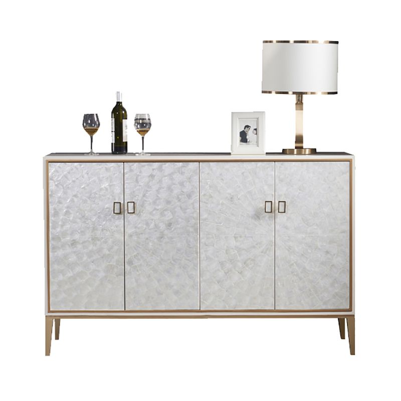 Glam Living Room Dining Buffet Engineered Wood and Metal Cabinets Sideboard Table