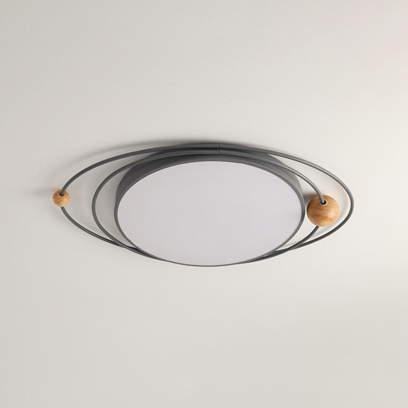Modern Style Round Flush Mount Lamp Metal 1 Light Flush Mount Fixture
