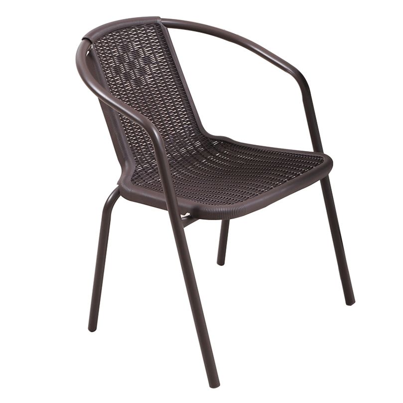 Contemporary Outdoors Dining Chairs in Metal Frame Stacking Chairs