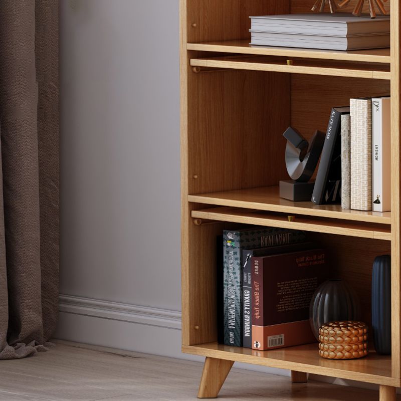 Scandinavian Closed Back Standard Bookshelf Wooden Bookcase with Rectangular Shelves