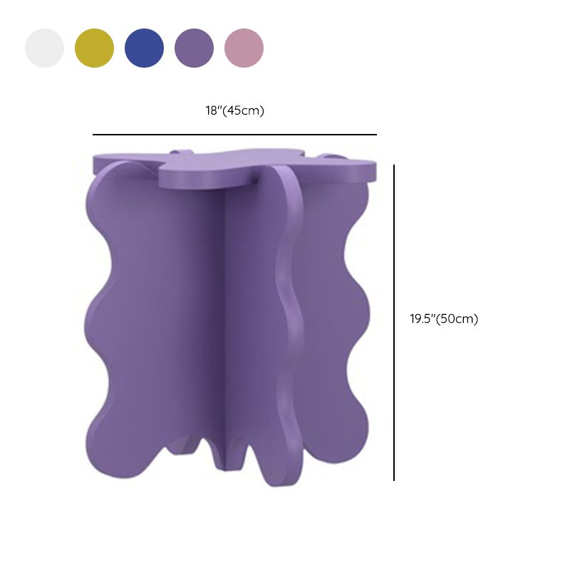 Modern Style Colored Irregular Side Table Faux Wood End Table Set