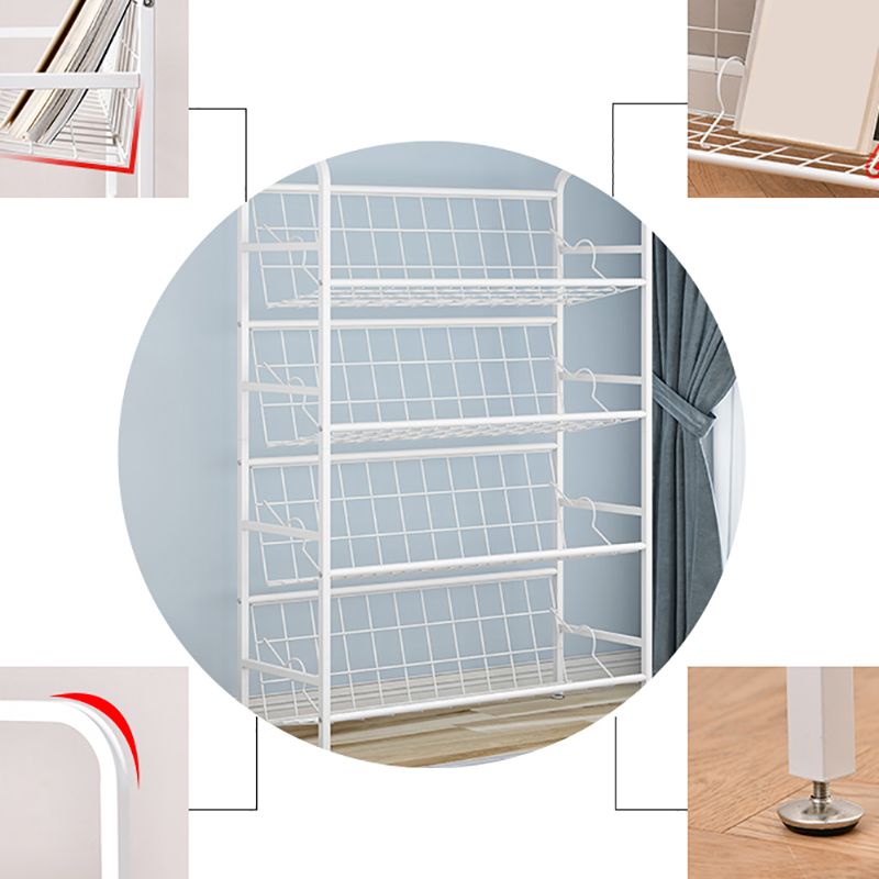 Modern Metal Bookcase Vertical Etagere Open Back Bookshelf in Burnish