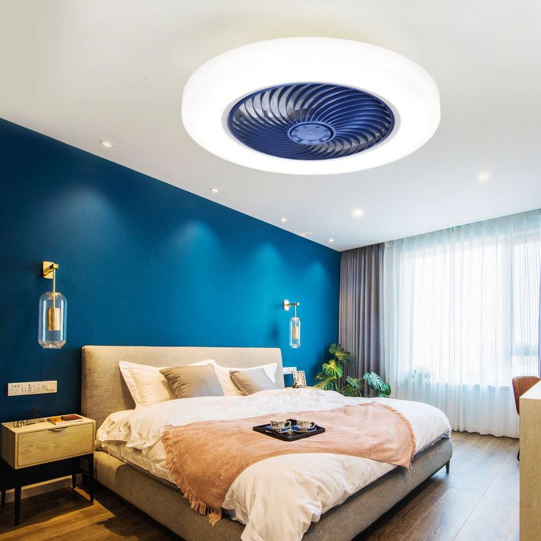Kreisförmige Acryl -LED -Deckenlüfter minimalistisch halb flush montiertes Licht für Schlafzimmer
