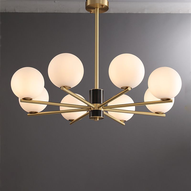 Contemporary Style Spherical Pendant Chandeliers Glass Chandelier Lights in Gold