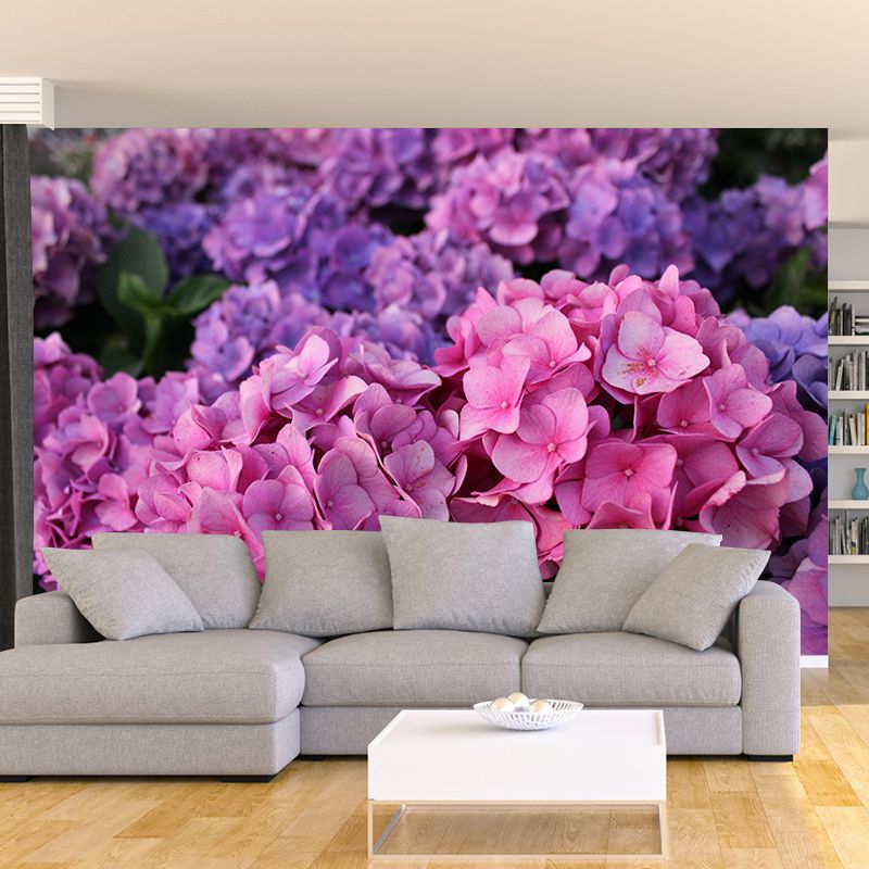 Blooming Hydrangea Wall Murals for Home Decoration Stain Resistant, Personalised Size