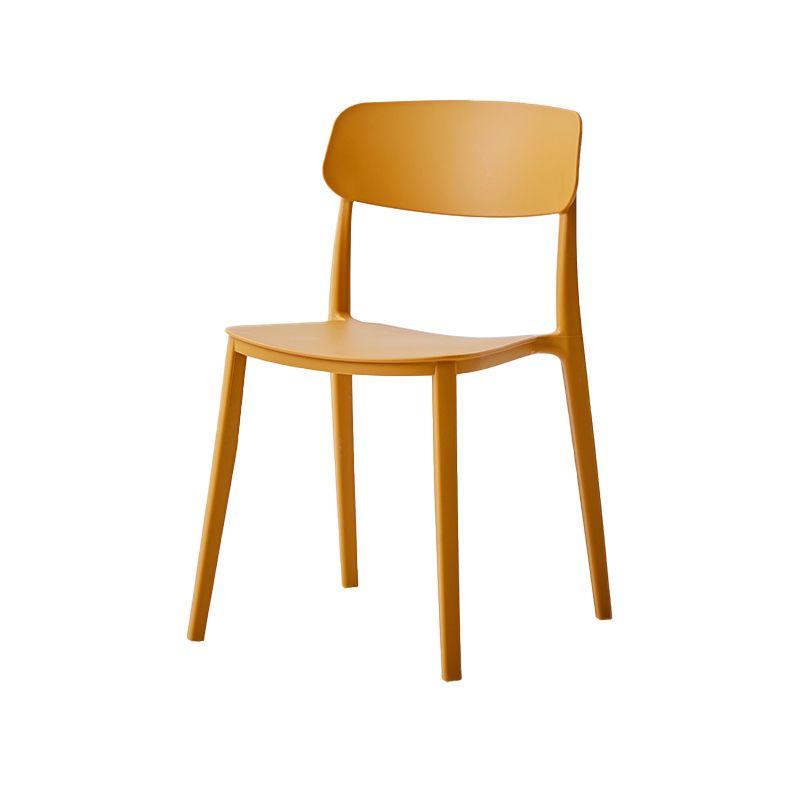 Chaise latérale de restaurant en plastique scandinave, couleurs bonbon, chaise de salle à manger à dossier ouvert
