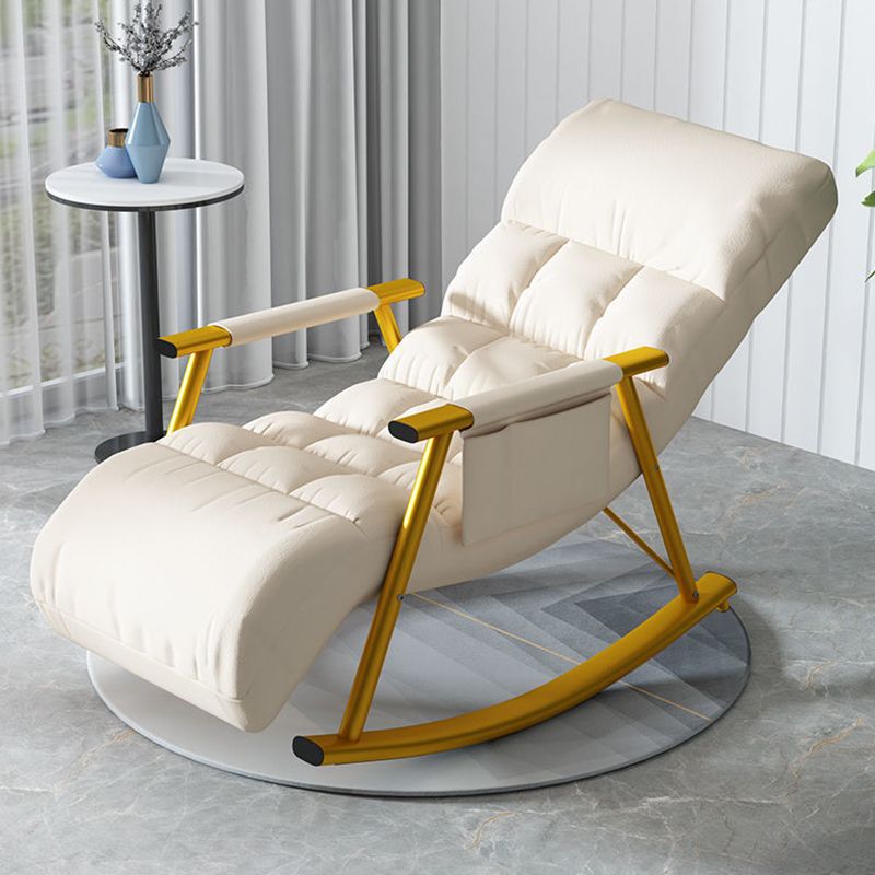 Modern Rocker Chair Upholstered Zero Gravity Button-Tufted Rocking Accent Chair