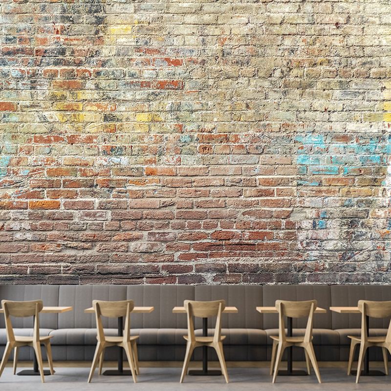Industrial Style Brick Mural Wall Covering Stain Resistant Living Room Wall Decor