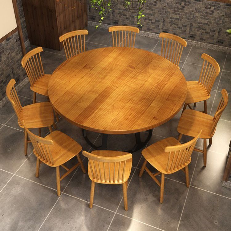 Modern Style Dining Table Solid Wood Round Dinner Table for Home Kitchen
