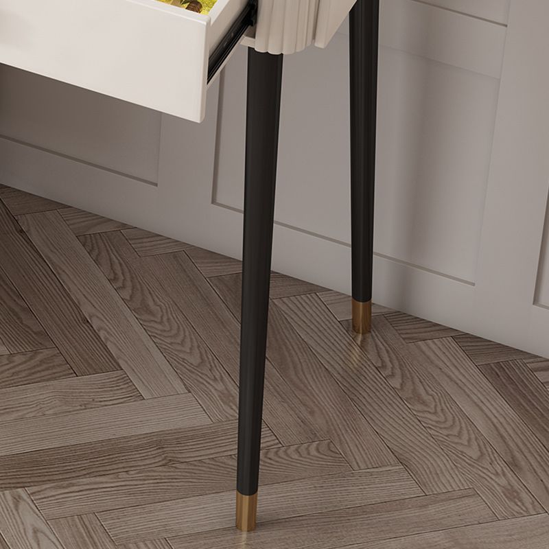 Contemporary Bedroom Storage Box Bright White Straight Feet Vanity Desk