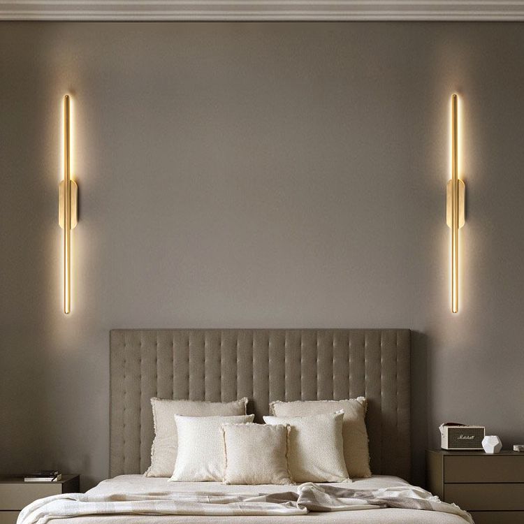 Luci di applione lineare moderna Metal Apparecchiatura da parete a 1 luce per bagno