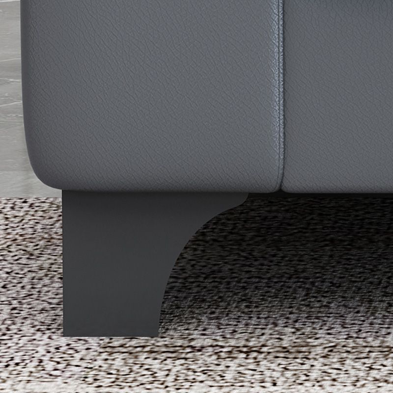 32" Wide Contemporary Sofa Leather Gray Seating for Living Room