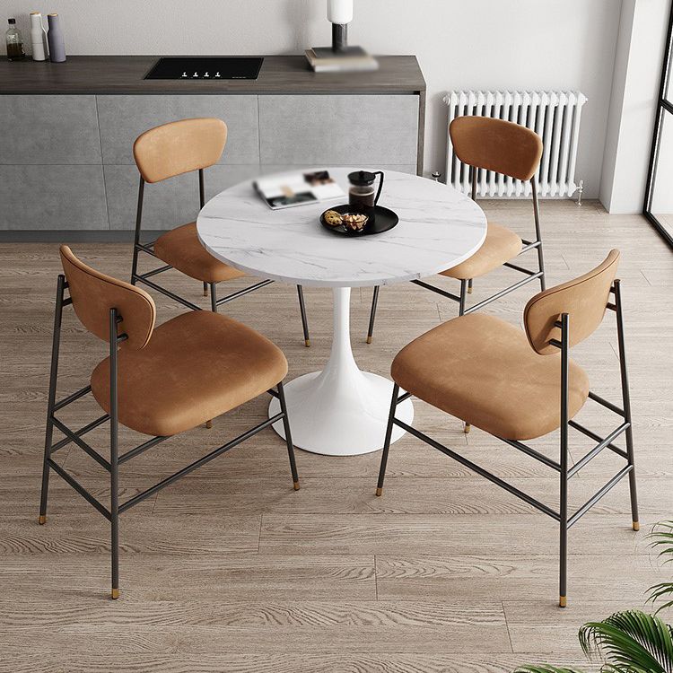 Modern 1/2/3/5 Pieces Dining Set Round Stone Dining Table for Kitchen
