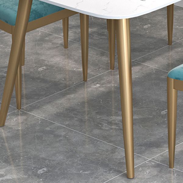 Glam Style 1/2/5 Pieces Kitchen Set White-gold Table Dining Set for Dining Room