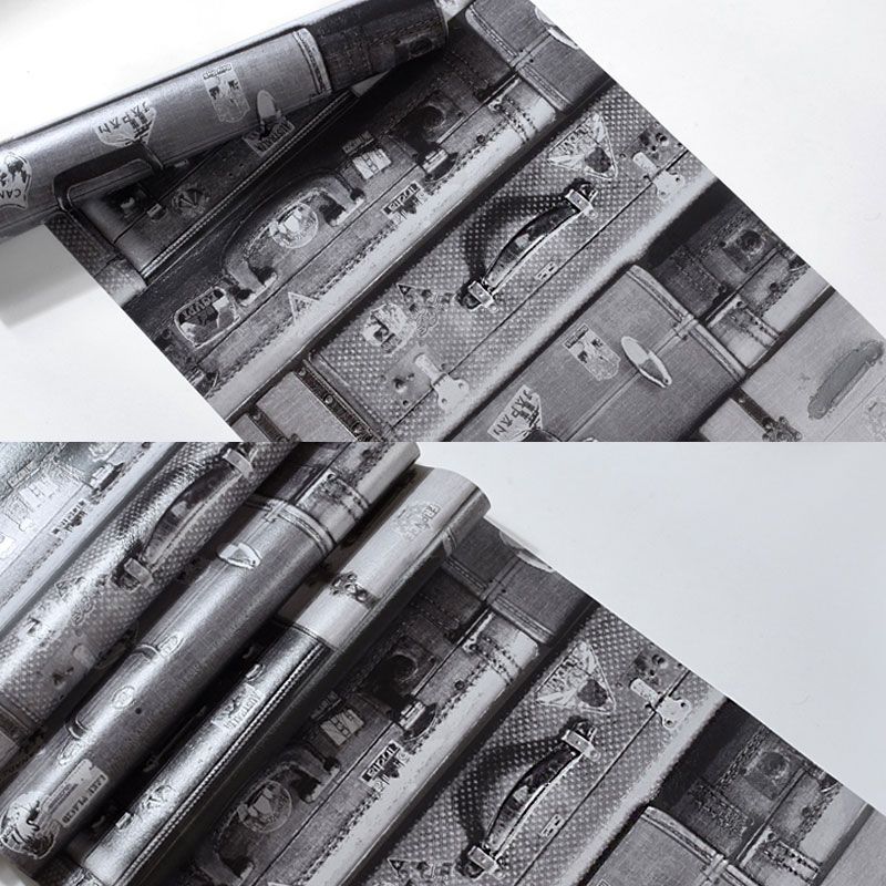 Industrial Grey Brick Wallpaper Roll Waterproof Non-Pasted Wall Covering, 20.5 in x 33 ft