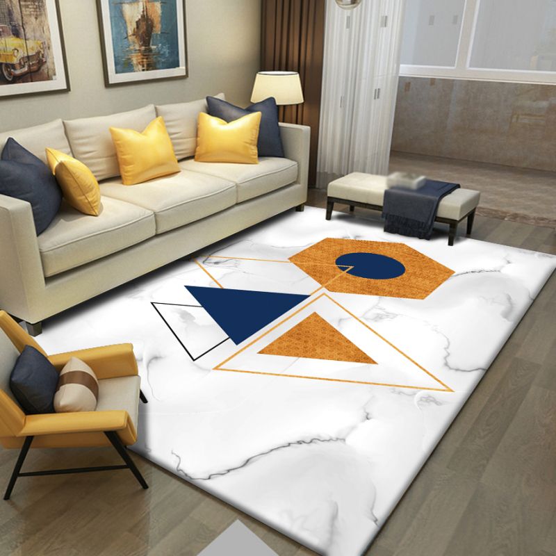 Light Pink Modern Indoor Rug Polyester Diamond Rug Washable Rug for Living Room