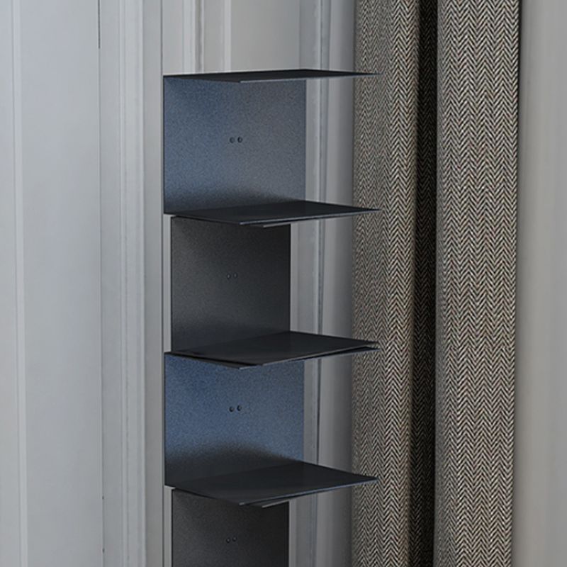 Contemporary Standard Metal Bookshelf Closed Back Bookcase with Shelves