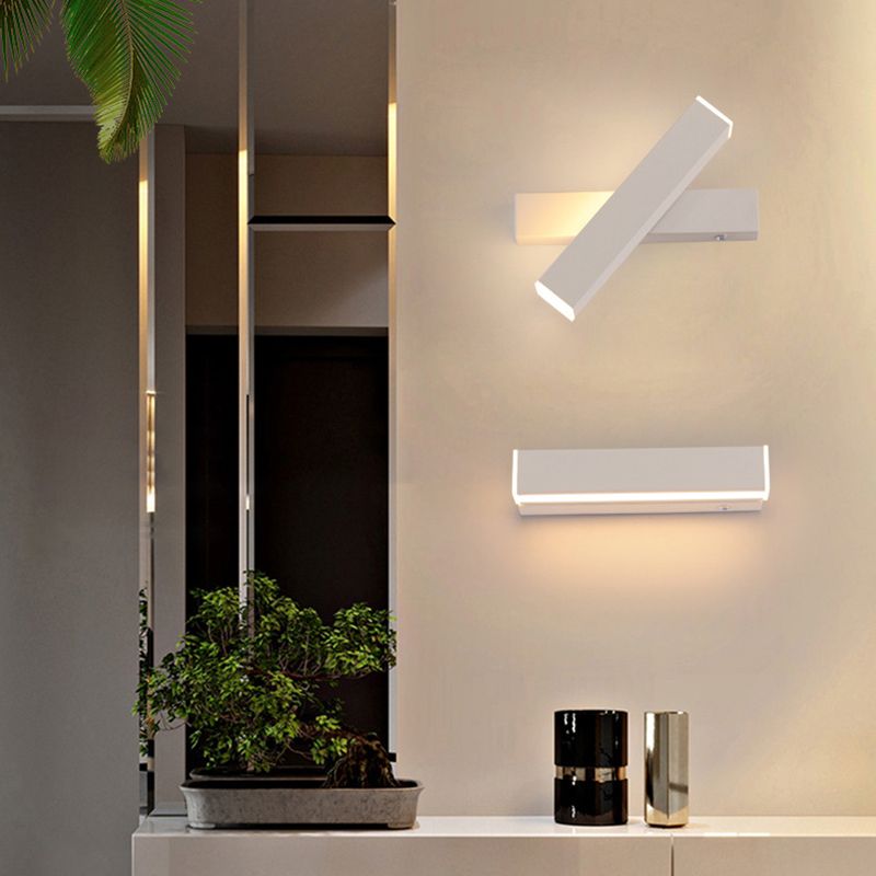 Minimalismo moderno rettangolo di rettangolare illuminazione montata in metallo 1 fluttuazioni di applique luminose