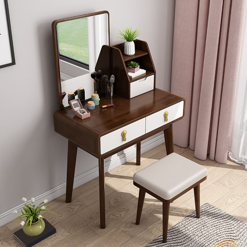 Solid Wood Make-up Vanity Scandinavian 3 Drawer Vanity Dressing Table